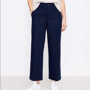 NWT Navy Tweed Wide Leg Crop Pants